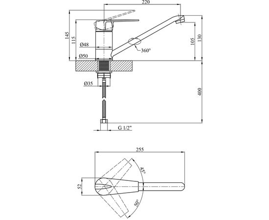 Смеситель Kroner Odra-C030 (CV021079), изображение 7 Смеситель Kroner Odra-C030 (CV021079), изображение 7