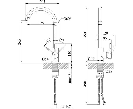 Смеситель Kroner Klassisch-SCH035PVD (CV024351), изображение 10 Смеситель Kroner Klassisch-SCH035PVD (CV024351), изображение 10