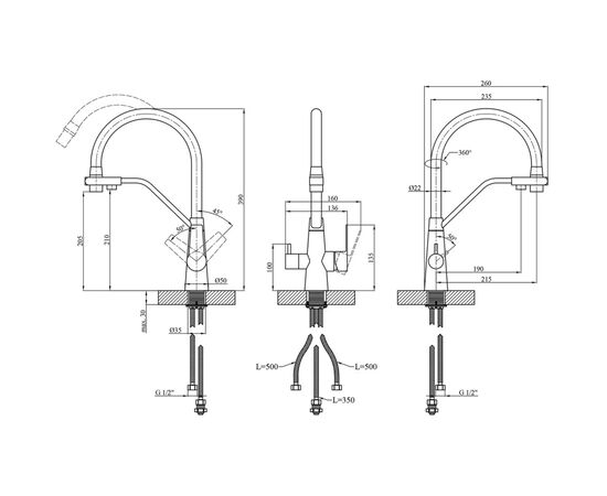 Смеситель Kroner Klassisch-PVD03817BLK (CV031898), изображение 9 Смеситель Kroner Klassisch-PVD03817BLK (CV031898), изображение 9