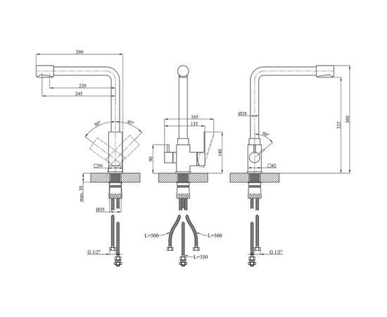 Смеситель Kroner Kubus-SCH03810 (CV027939), изображение 9 Смеситель Kroner Kubus-SCH03810 (CV027939), изображение 9
