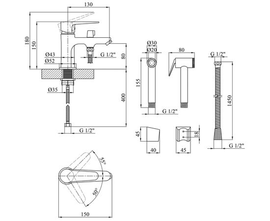 Смеситель Kroner Elbe-C015 (CV023575), изображение 8 Смеситель Kroner Elbe-C015 (CV023575), изображение 8