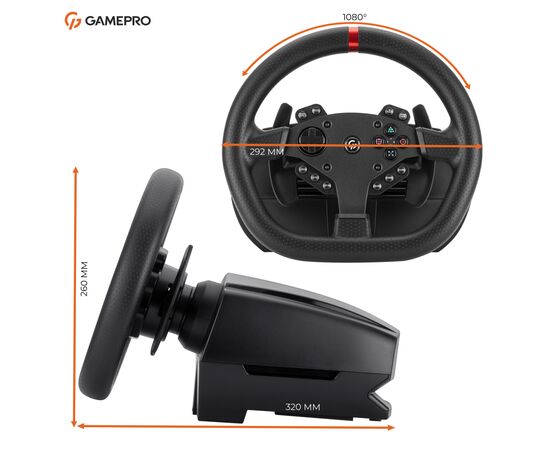 Кермо GamePro RW070PM з педалями та коробкою передач XBOXONE/PS4/PC (RW070PM), зображення 21 Кермо GamePro RW070PM з педалями та коробкою передач XBOXONE/PS4/PC (RW070PM), зображення 21