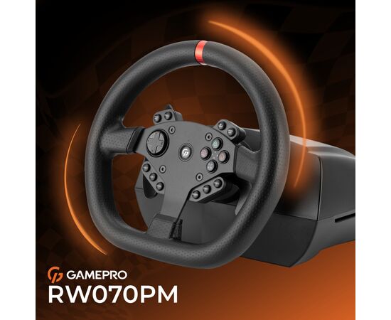 Кермо GamePro RW070PM з педалями та коробкою передач XBOXONE/PS4/PC (RW070PM), зображення 9 Кермо GamePro RW070PM з педалями та коробкою передач XBOXONE/PS4/PC (RW070PM), зображення 9
