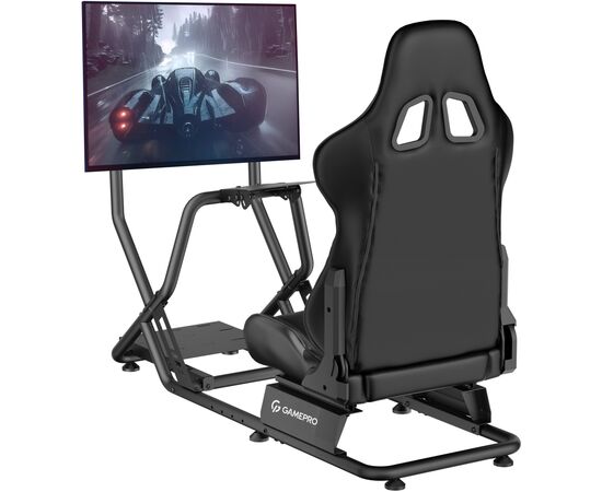 Крісло ігрове GamePro RS115 з кокпітом кріплення для керма та педалей Black (RS115), зображення 3