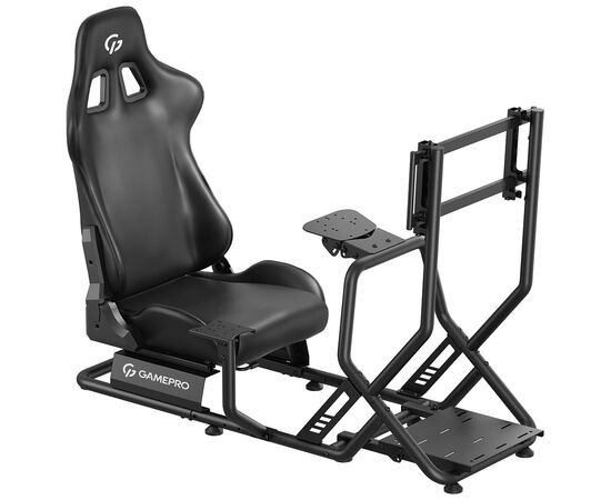 Крісло ігрове GamePro RS115 з кокпітом кріплення для керма та педалей Black (RS115)