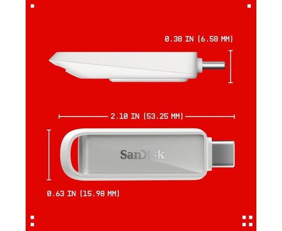USB флеш накопитель SanDisk 128GB Phone Drive Arctic White Type-C USB 3.2 (SDIXS0N-128G-GN6NE), изображение 3