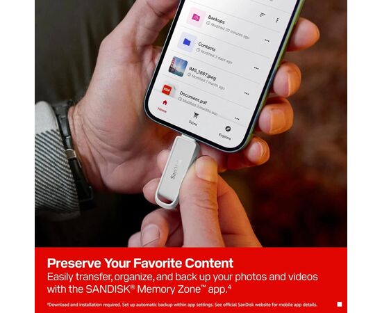 USB флеш накопитель SanDisk 128GB Phone Drive Arctic White Type-C USB 3.2 (SDIXS0N-128G-GN6NE), изображение 6