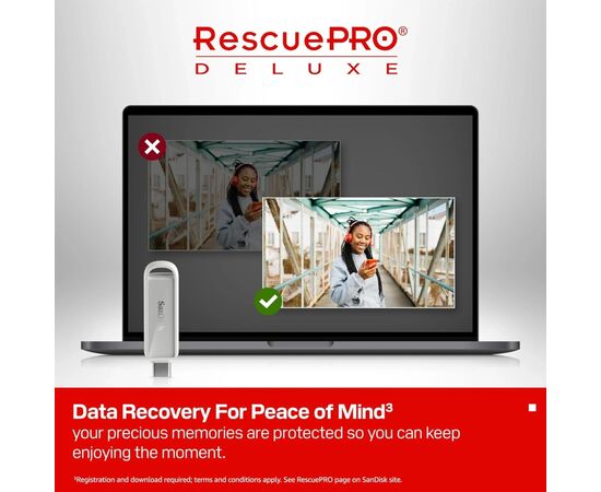 USB флеш накопитель SanDisk 128GB Phone Drive Arctic White Type-C USB 3.2 (SDIXS0N-128G-GN6NE), изображение 7