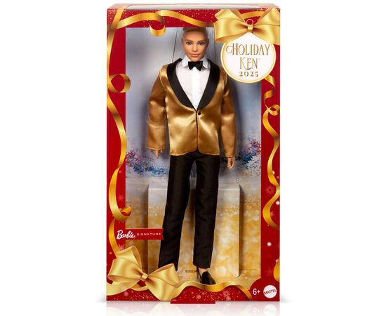 Кукла Barbie Signature Праздничный Кен блондин (JGK55), изображение 2 Кукла Barbie Signature Праздничный Кен блондин (JGK55), изображение 2