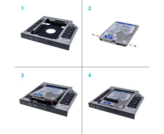 Фрейм-перехідник Grand-X HDD 2,5'' SATA2/SATA3 (HDC-25С), зображення 4