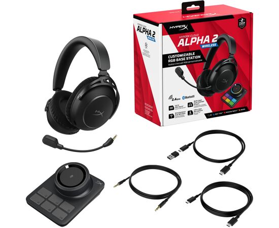 Навушники HyperX Cloud Alpha 2 Wireless Black (AJ5C7AA), зображення 10 Навушники HyperX Cloud Alpha 2 Wireless Black (AJ5C7AA), зображення 10