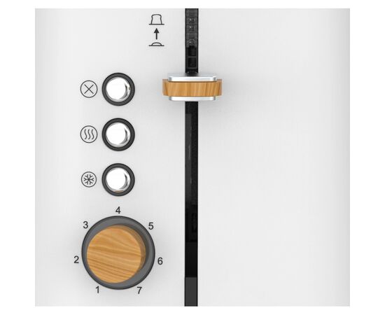 Тостер ECG ST 2768 Timber White, зображення 4 Тостер ECG ST 2768 Timber White, зображення 4