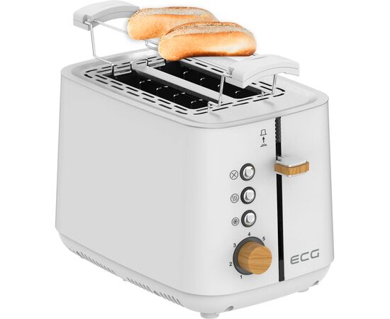 Тостер ECG ST 2768 Timber White, зображення 8 Тостер ECG ST 2768 Timber White, зображення 8