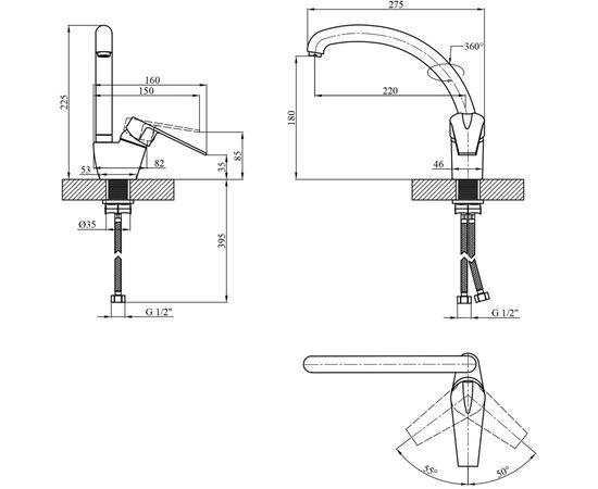 Смеситель Kroner Odra-N035 (CV021219), изображение 7 Смеситель Kroner Odra-N035 (CV021219), изображение 7