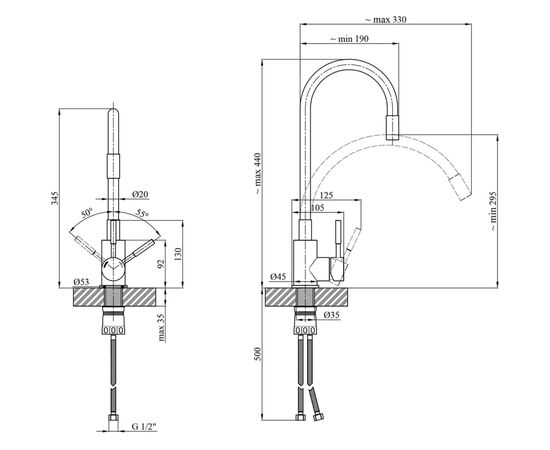 Смеситель Kroner Klassisch-ESG035BLK (CV024353), изображение 8 Смеситель Kroner Klassisch-ESG035BLK (CV024353), изображение 8