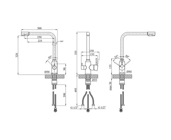 Смеситель Kroner Klassisch-ESG038 (CV022992), изображение 9 Смеситель Kroner Klassisch-ESG038 (CV022992), изображение 9