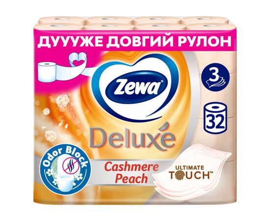 Туалетний папір Zewa Deluxe Персик 3 шари 32 рулони (7322542544631) Туалетний папір Zewa Deluxe Персик 3 шари 32 рулони (7322542544631)