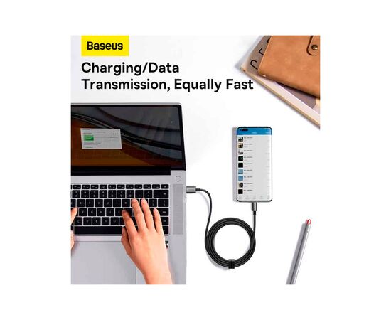 Дата кабель USB 2.0 AM to USB-C 1.5m 100W black Baseus (P10320102114-01), зображення 8 Дата кабель USB 2.0 AM to USB-C 1.5m 100W black Baseus (P10320102114-01), зображення 8