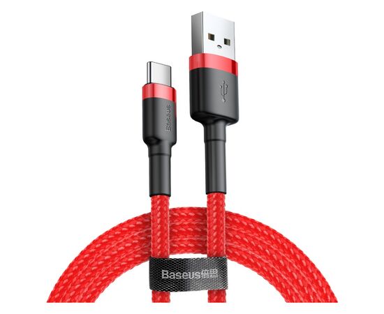 Дата кабель USB 2.0 AM to USB-C 3.0m 2A red Baseus (CATKLF-U09)