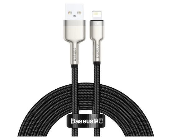 Дата кабель USB 2.0 AM to Lightning 2.0m 2.4A metal black Baseus (CALJK-B01) Дата кабель USB 2.0 AM to Lightning 2.0m 2.4A metal black Baseus (CALJK-B01)