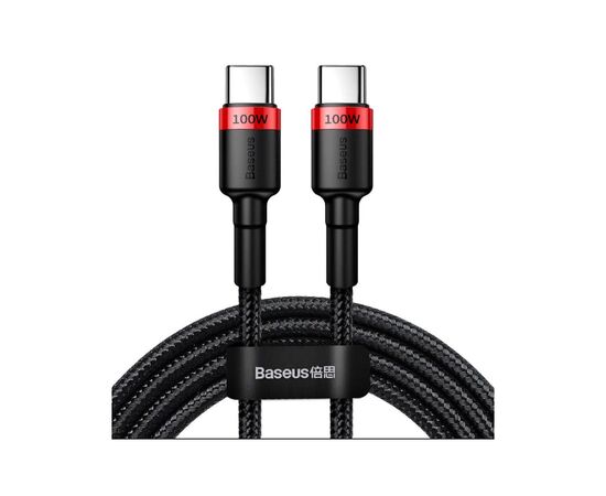 Дата кабель USB-C to USB-C 2.0m PD2.0 100W (20V/5A) red+black Baseus (CATKLF-AL91)