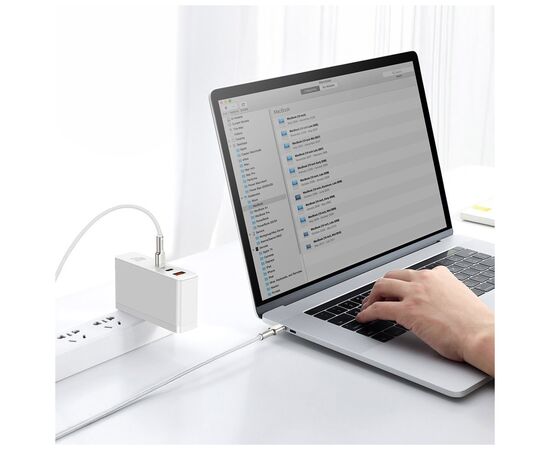 Дата кабель USB-C to USB-C 1.0m 100W metal white Baseus (CATJK-C02), зображення 4