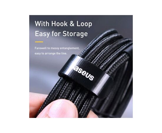 Дата кабель USB-C to USB-C 2.0m 100W 5A black-grey Baseus (CATKLF-ALG1), зображення 3