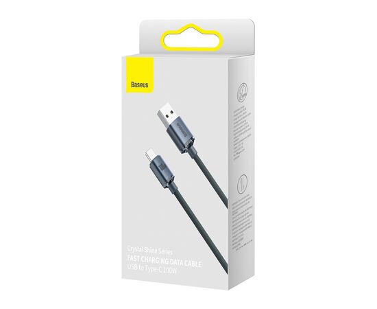 Дата кабель USB 2.0 AM to USB-C 1.2m 100W black Baseus (CAJY000401), изображение 5 Дата кабель USB 2.0 AM to USB-C 1.2m 100W black Baseus (CAJY000401), изображение 5
