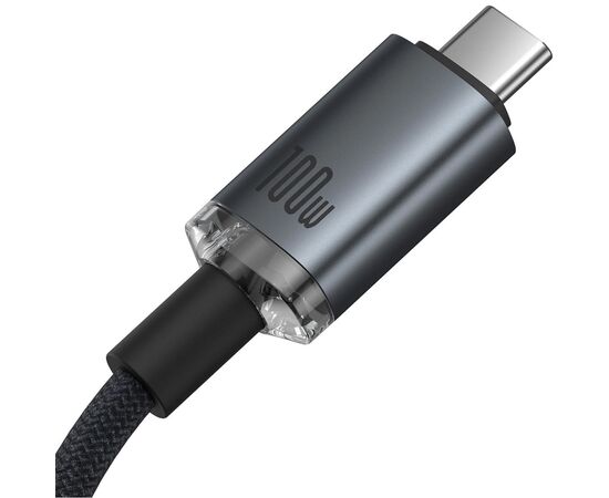 Дата кабель USB-C to USB-C 1.5m 100W USB3.2 20Gb black Baseus (P10318204111-00), зображення 4