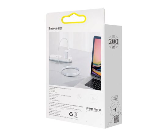 Дата кабель USB-C to USB-C 1.0m 100W white Baseus (CATYS-B02), изображение 4 Дата кабель USB-C to USB-C 1.0m 100W white Baseus (CATYS-B02), изображение 4