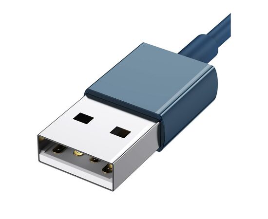 Дата кабель USB 2.0 AM to Lightning + Micro 5P + Type-C 1.5m 3.5A blue Baseus (CAMLTYS-03), зображення 4