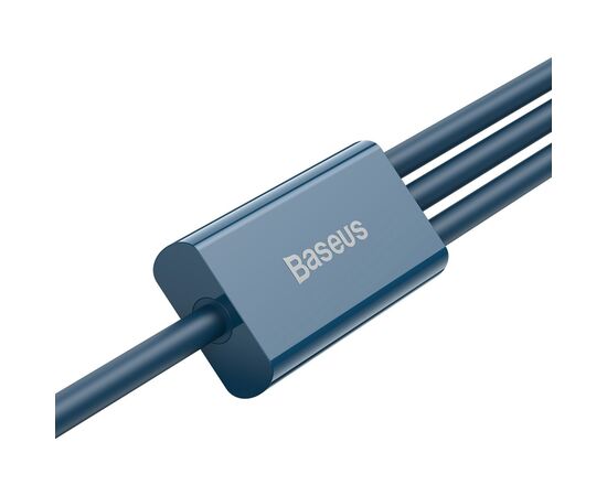 Дата кабель USB 2.0 AM to Lightning + Micro 5P + Type-C 1.5m 3.5A blue Baseus (CAMLTYS-03), зображення 5