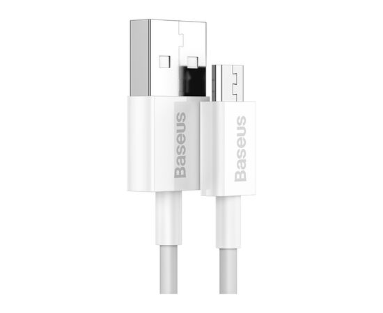 Дата кабель USB 2.0 AM to Micro 5P 1.0m 2A white Baseus (CAMYS-02), зображення 2