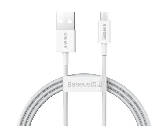 Дата кабель USB 2.0 AM to Micro 5P 1.0m 2A white Baseus (CAMYS-02)