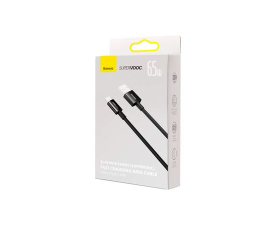 Дата кабель USB 2.0 AM to USB-C 2.0m 65W black Baseus (CAYS001001), изображение 6