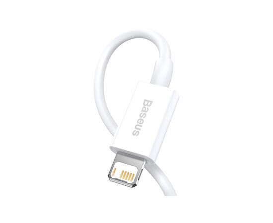 Дата кабель USB 2.0 AM to Lightning 1.0m 2.4A white Baseus (CALYS-A02), зображення 3