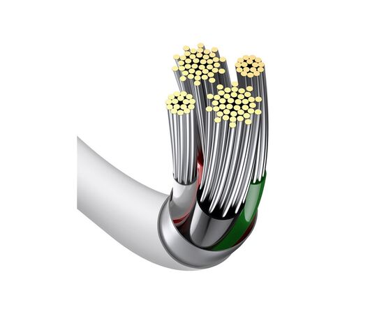 Дата кабель USB 2.0 AM to Lightning 1.0m 2.4A white Baseus (CALYS-A02), зображення 4