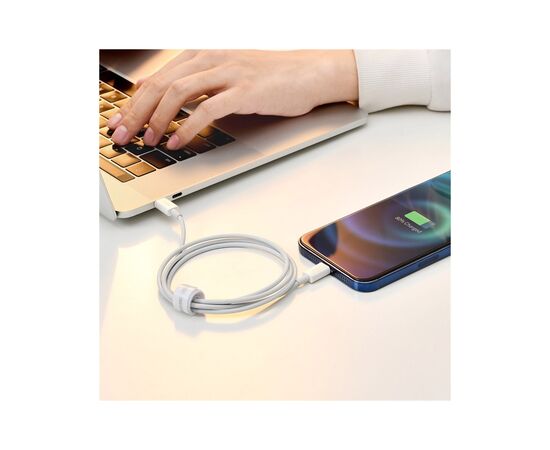 Дата кабель USB 2.0 AM to Lightning 1.0m 2.4A white Baseus (CALYS-A02), зображення 5