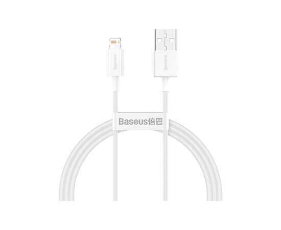 Дата кабель USB 2.0 AM to Lightning 1.0m 2.4A white Baseus (CALYS-A02)