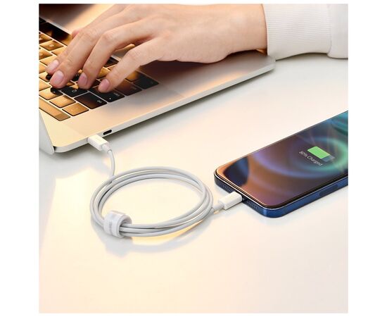Дата кабель USB-C to Lightning 2.0m 20W white Baseus (CATLYS-C02), зображення 6 Дата кабель USB-C to Lightning 2.0m 20W white Baseus (CATLYS-C02), зображення 6