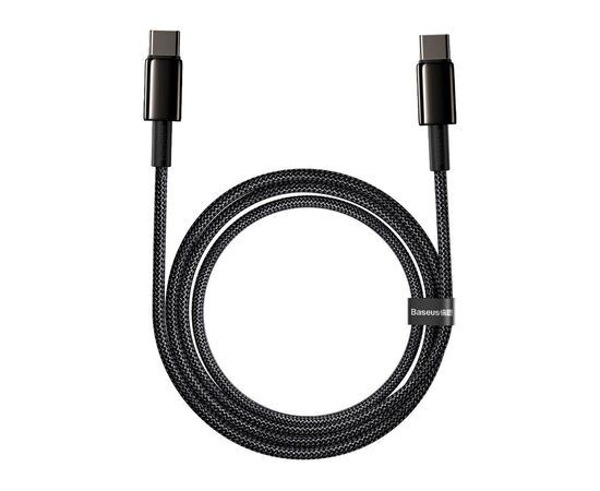 Дата кабель USB-C to USB-C 2.0m 100W black Baseus (CATWJ-A01), изображение 2