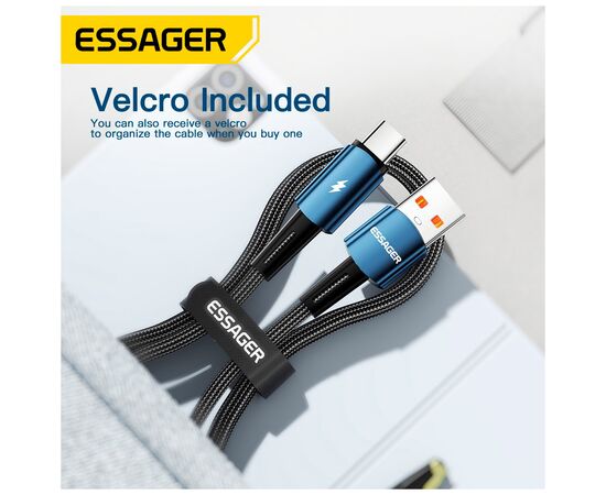 Дата кабель USB 2.0 AM to USB-C 2.0m 120W black Essager (EXC120-CGA01-P), зображення 8
