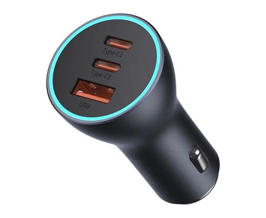 Зарядное устройство Baseus 1xUSB + 2xUSB-C 65W Golden Contactor Pro dark gray (CGJP010013), изображение 2