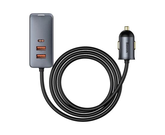 Зарядное устройство Baseus 2xUSB + Share Together Cigarette Lighter 120W gray (CCBT-D0G), изображение 2