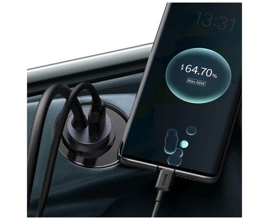 Зарядное устройство Baseus 2xUSB + Share Together Cigarette Lighter 120W gray (CCBT-D0G), изображение 9