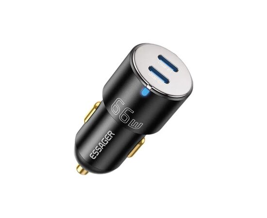 Зарядное устройство Essager 2xUSB-C 66W black (ECC2C-FF01) Зарядное устройство Essager 2xUSB-C 66W black (ECC2C-FF01)