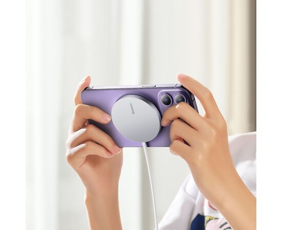 Зарядное устройство Baseus Simple Mini3 Magnetic Wireless Charger 15W Silver (CCJJ040012), изображение 10