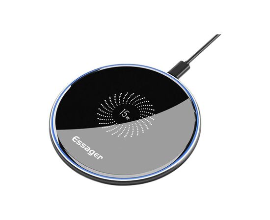 Зарядное устройство Essager Wireless charger 15W Qi magnetic + cable USB-C 1.0m black (EWXZMX-JMB01), изображение 2 Зарядное устройство Essager Wireless charger 15W Qi magnetic + cable USB-C 1.0m black (EWXZMX-JMB01), изображение 2