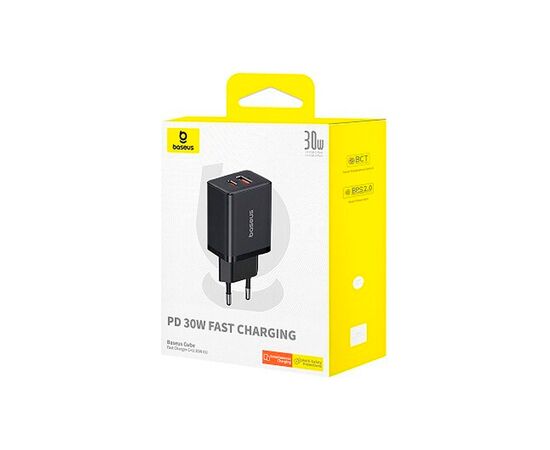 Зарядное устройство Baseus 1xUSB-C 30W + 1xUSB black (P10111404113-00), изображение 6