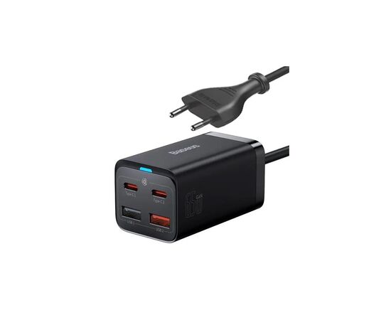 Зарядное устройство Baseus 2xUSB-C 65W + 2xUSB GaN + cable USB-C to USB-C 100W 1.0m black (CCGP040101)